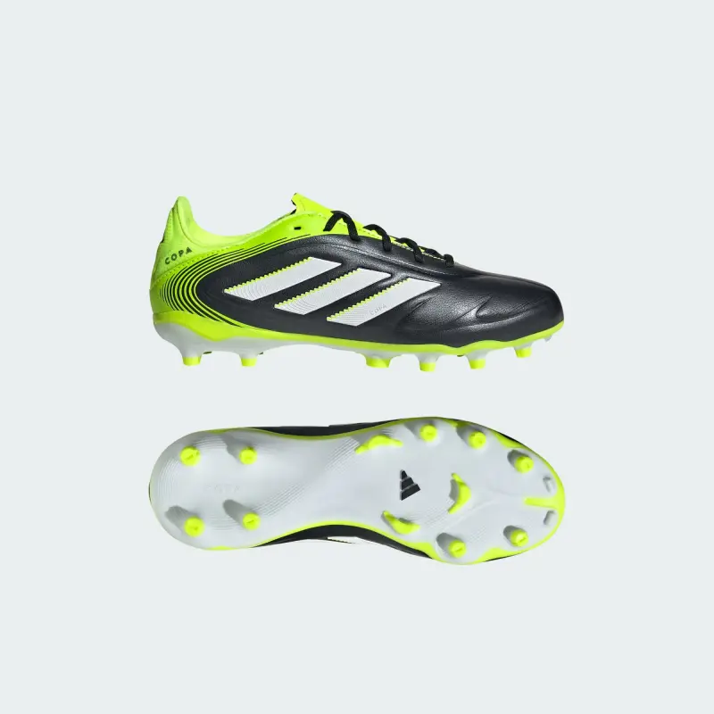 Adidas Copa Pure 3 League FG/MG Core Black Cloud White Lucid Lemon (GS) visualised in a clean main merchandising shot