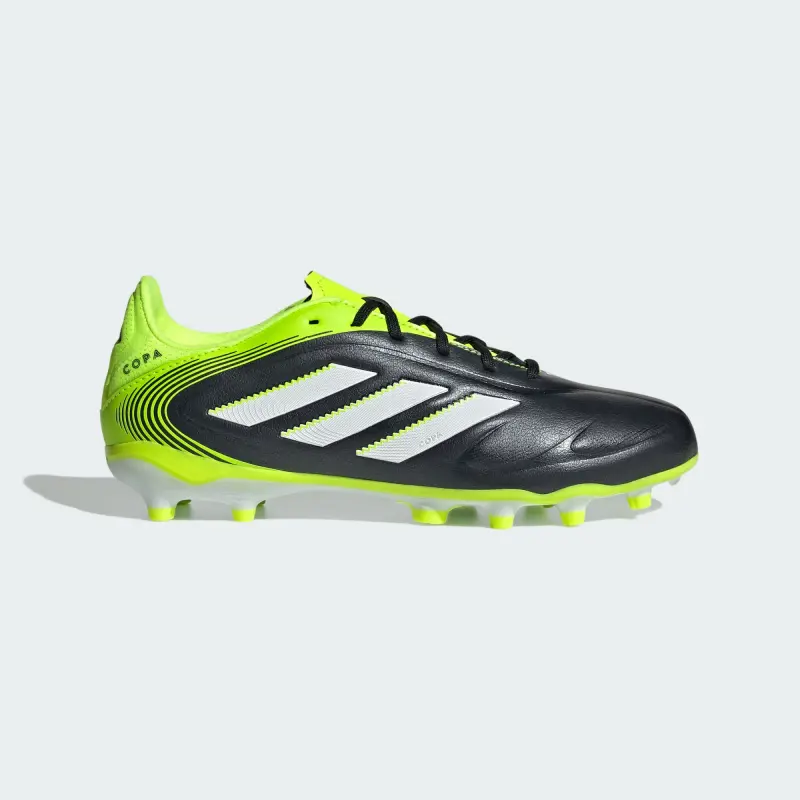 Shopping reference image featuring Adidas Copa Pure 3 League FG/MG Core Black Cloud White Lucid Lemon (GS) from the gallery perspective