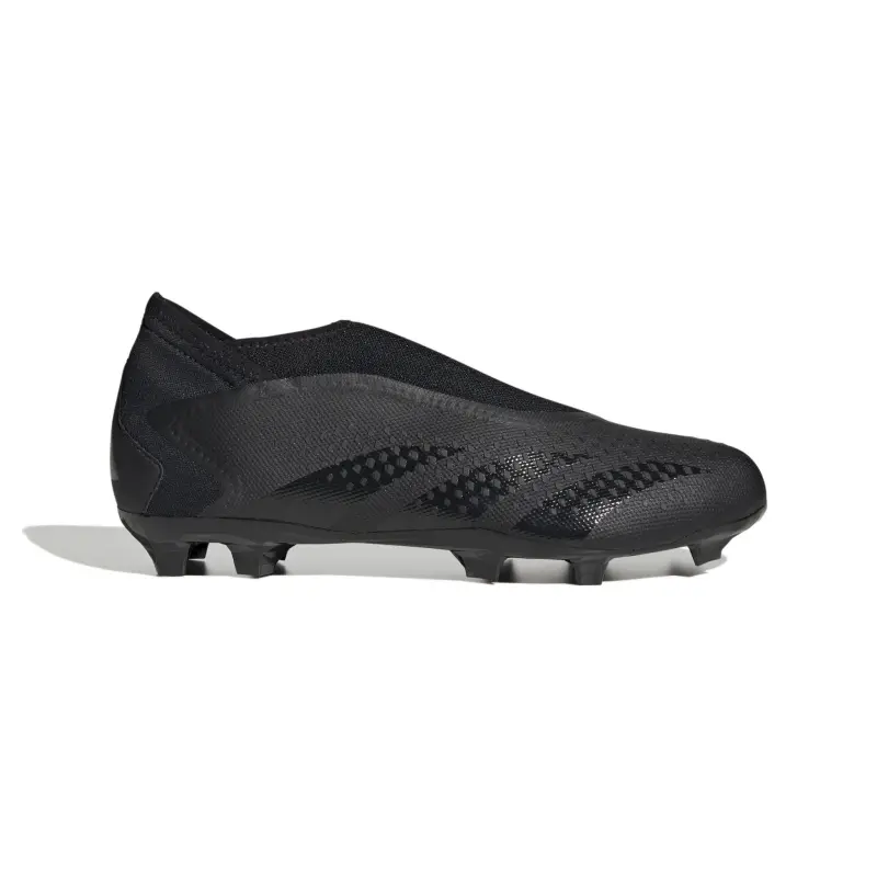 Main merchandising image highlighting Adidas Predator Accuracy.3 Laceless FG (Black/Black)