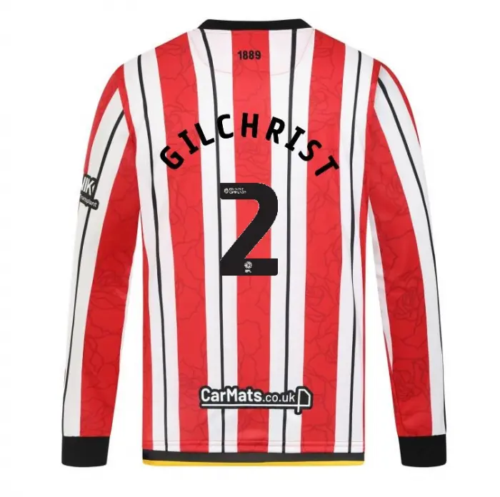 Merchandise image showing Adult Home Shirt L/S 24/25 - 2 GILCHRIST through a main perspective