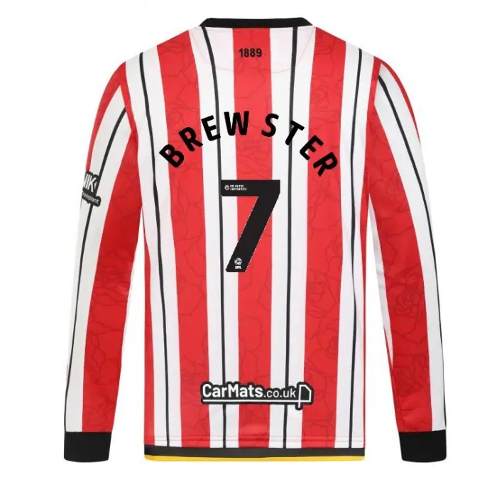 Main merchandise photograph presenting Junior Home Shirt L/S 24/25 - 7 BREWSTER