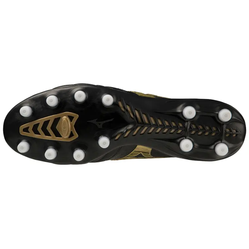 Product discovery photograph of Mizuno MORELIA NEO IV BETA JAPAN Black/Gold/Black in the gallery view