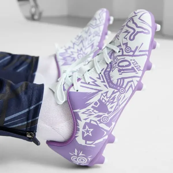 Gallery merchandise photograph presenting Puma Christian Pulisic x Tacto 2 FG AG Big Kid 'CP10 Pack - Dewdrop'