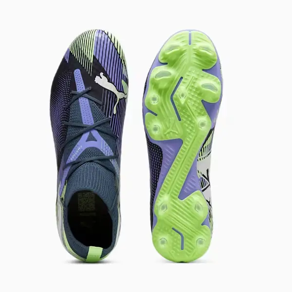 PUMA Future 7 Pro FG/AG (Gray/Purple/Green) displayed for product discovery in a gallery photograph