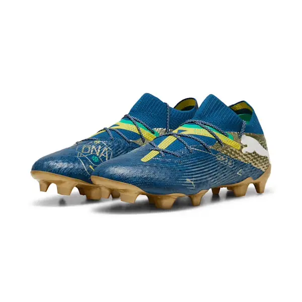 Main merchandising image highlighting PUMA Future 7 Ultimate Neymar Jr. "BNA" FG/AG (Navy/Yellow)