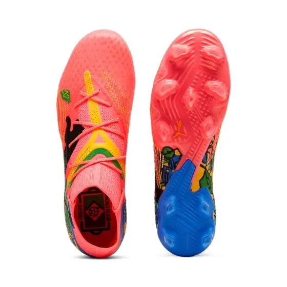 PUMA Future 7 Ultimate NJR FG/AG (Pink/Blue) visualised in a clean gallery merchandising shot