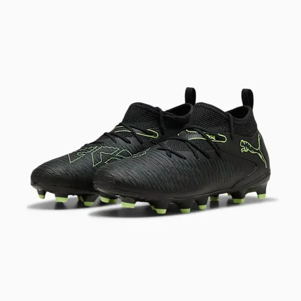 Puma Future 8 Match Black / Fizzy Light (GS) visualised in a clean gallery merchandising shot