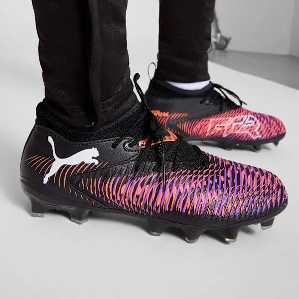 Puma Future 8 Match FG/AG Black / White (GS) pictured in a shopper-focused gallery composition