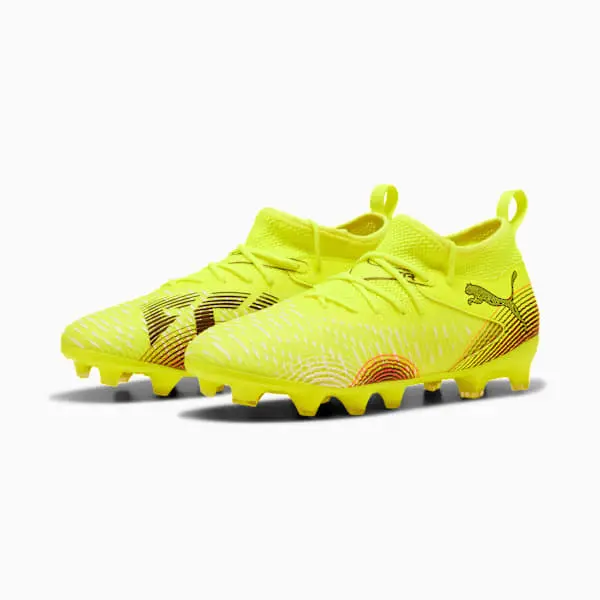 Shopping reference image featuring Puma Future 8 Match Yellow Alert / Black (GS) from the gallery perspective
