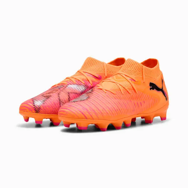 PUMA Future 8 Pro FG/AG Hot Pursuit - Heat Fire (GS) visualised in a clean gallery merchandising shot