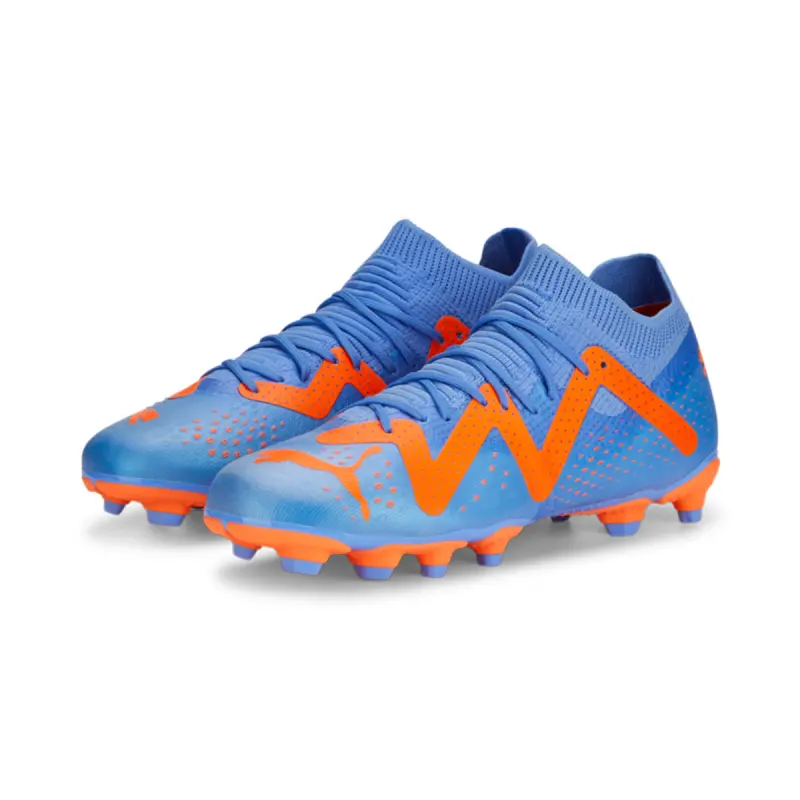 PUMA Future Match FG/AG Jr (Blue/Orange) - Main Product Reference - 107195-01 24119 PUMA Future Match FG/AG Jr (Blue/Orange) visualised in a clean main merchandising shot