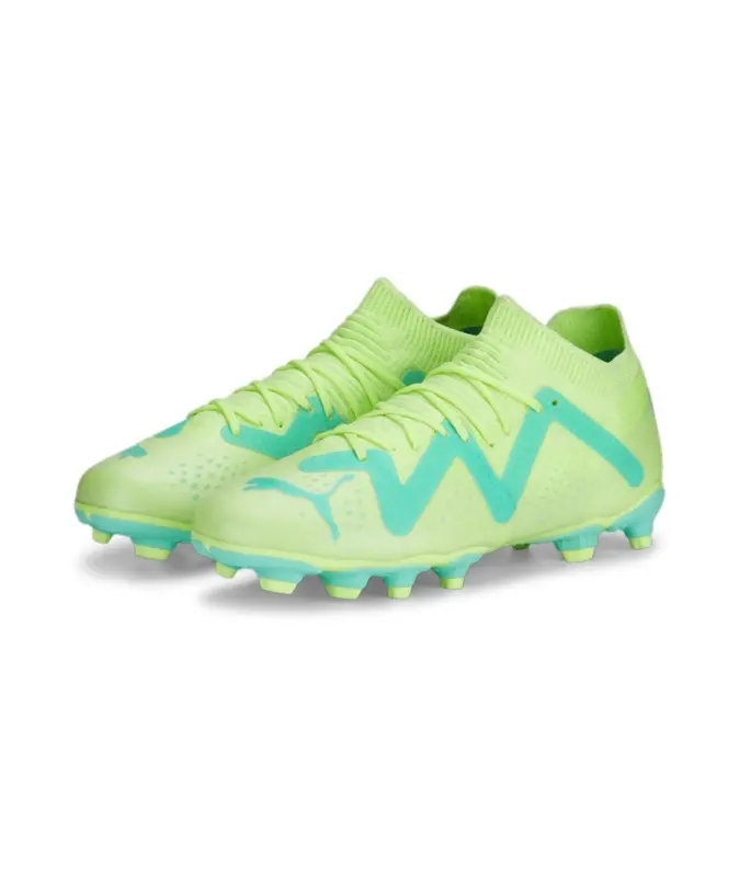 PUMA Future Match FG/AG Jr (Yellow/Teal) - Main Merchandise Image - 107195-03 24123 Product discovery photograph of PUMA Future Match FG/AG Jr (Yellow/Teal) in the main view