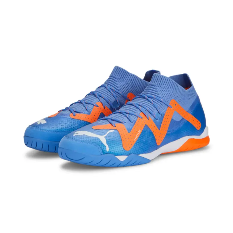 PUMA Future Ultimate Court Indoor (Blue/Orange) - Main Merchandise Image - 107175-01 24377 Main merchandising image highlighting PUMA Future Ultimate Court Indoor (Blue/Orange)