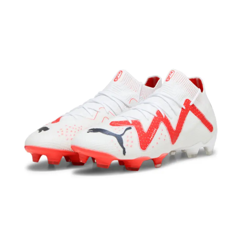 Merchandise image showing PUMA Future Ultimate FG/AG (White/Pink) through a main perspective