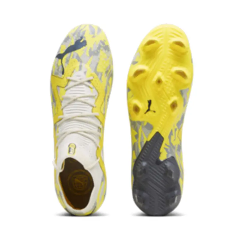 PUMA Future Ultimate FG/AG (Yellow/Gray) pictured in a shopper-focused gallery composition