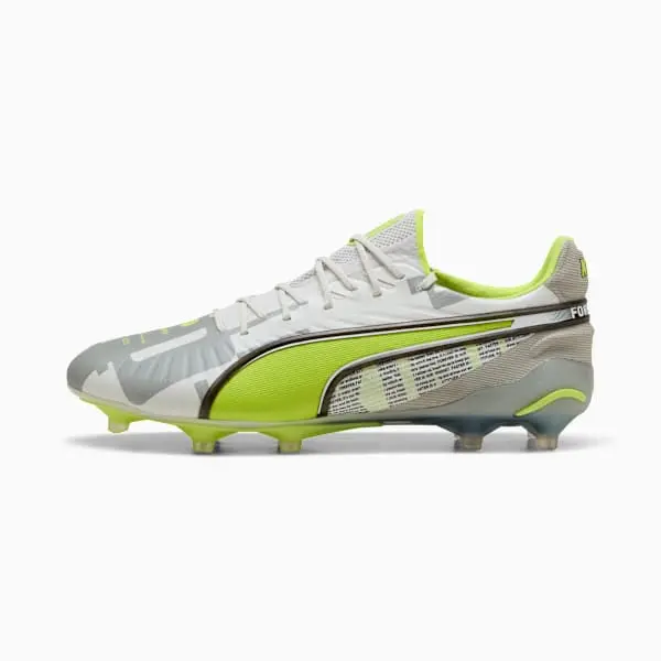 Puma King Ultimate FG AG 'Forever Pack' pictured in a shopper-focused main composition