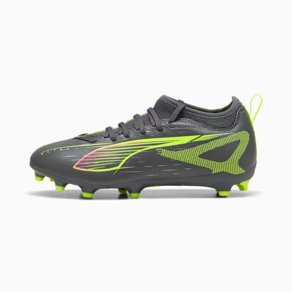Product discovery photograph of Puma Ultra 5 Match Matte Aged Silver / Yellow Alert (GS) in the main view