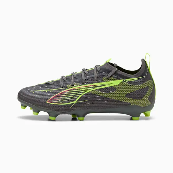 Shopping reference image featuring Puma Ultra 5 Pro Matte Aged Silver / Yellow Alert (GS) from the main perspective