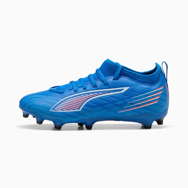 Puma Ultra Match 6 FG AG Big Kid 'Untamed Pack' pictured in a shopper-focused main composition