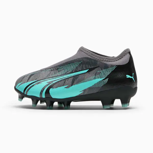 Puma Ultra Match Laceless FG AG Big Kid 'Rush Pack' displayed for product discovery in a main photograph