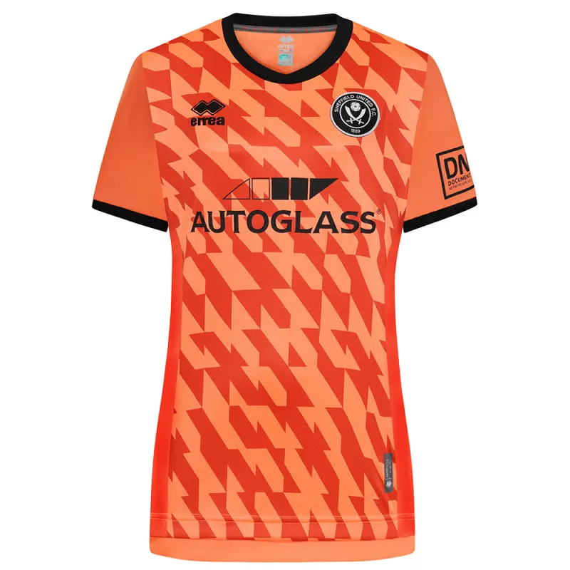 SUFC Women Fit Orange GK Shirt S/S 24/25 With Custom Printing visualised in a clean main merchandising shot