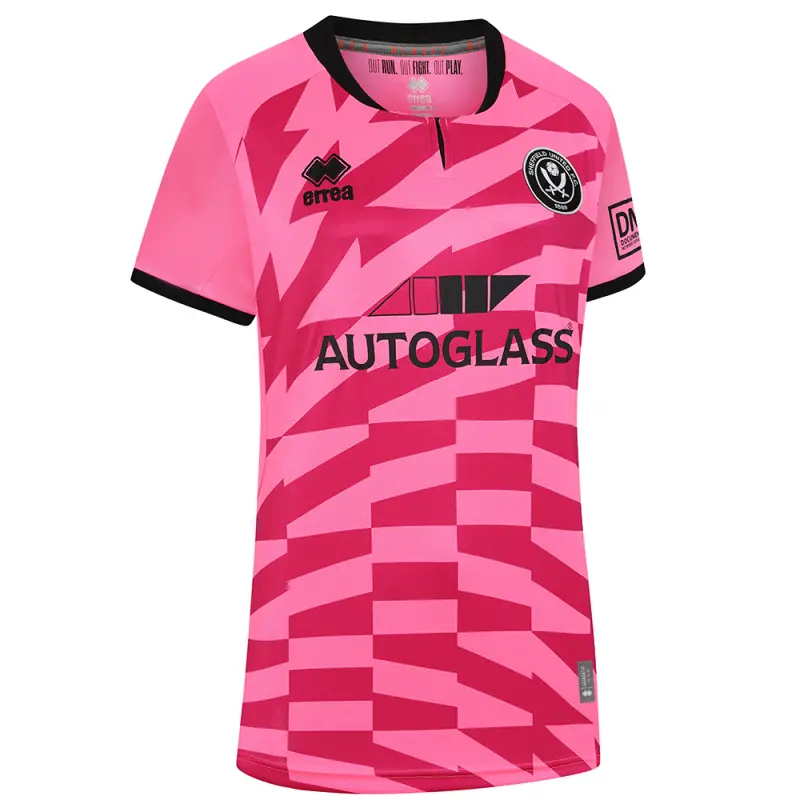 SUFC Women Fit Pink GK Shirt S/S 24/25 visualised in a clean gallery merchandising shot