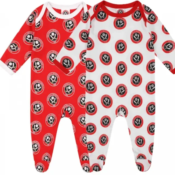 Merchandise image showing Twin Pack Crest Sleepsuit R/W through a main perspective